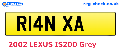 R14NXA are the vehicle registration plates.