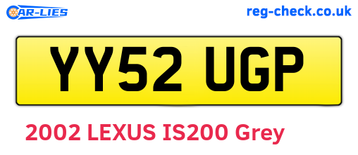 YY52UGP are the vehicle registration plates.