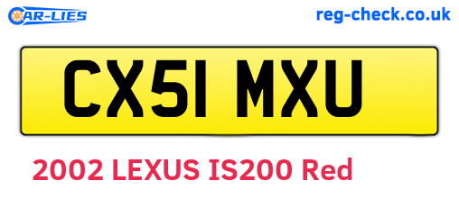CX51MXU are the vehicle registration plates.