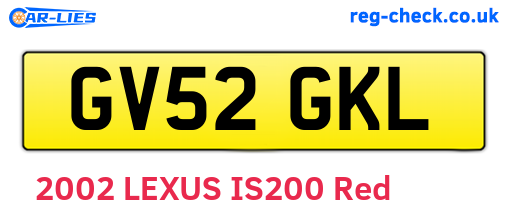 GV52GKL are the vehicle registration plates.