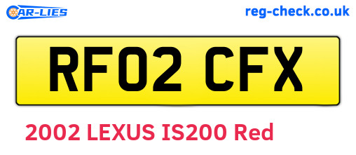 RF02CFX are the vehicle registration plates.