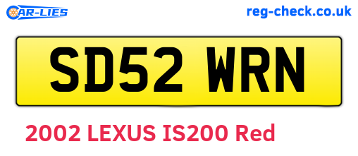 SD52WRN are the vehicle registration plates.