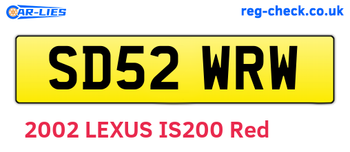 SD52WRW are the vehicle registration plates.