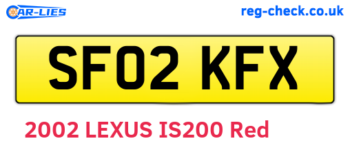 SF02KFX are the vehicle registration plates.