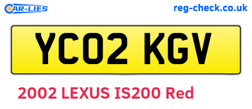 YC02KGV are the vehicle registration plates.