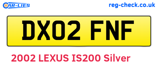 DX02FNF are the vehicle registration plates.