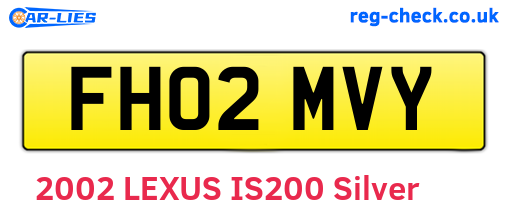 FH02MVY are the vehicle registration plates.