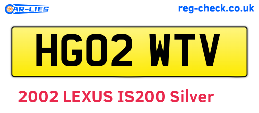 HG02WTV are the vehicle registration plates.