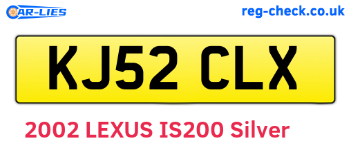 KJ52CLX are the vehicle registration plates.