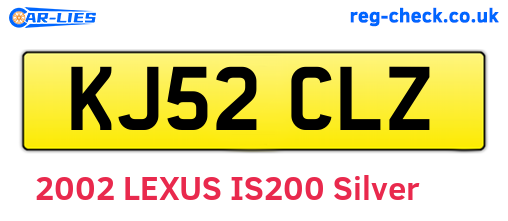 KJ52CLZ are the vehicle registration plates.