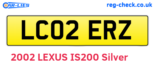 LC02ERZ are the vehicle registration plates.