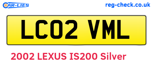 LC02VML are the vehicle registration plates.