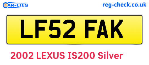 LF52FAK are the vehicle registration plates.