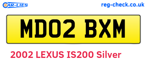 MD02BXM are the vehicle registration plates.