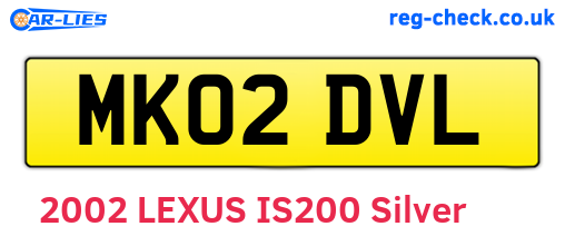 MK02DVL are the vehicle registration plates.