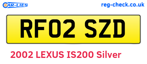 RF02SZD are the vehicle registration plates.