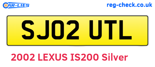 SJ02UTL are the vehicle registration plates.