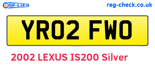 YR02FWO are the vehicle registration plates.