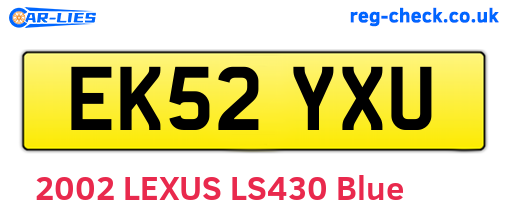 EK52YXU are the vehicle registration plates.