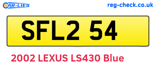 SFL254 are the vehicle registration plates.