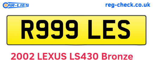 R999LES are the vehicle registration plates.
