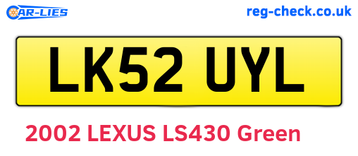 LK52UYL are the vehicle registration plates.