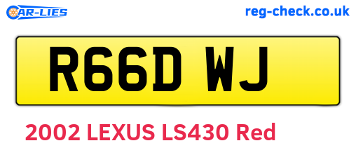R66DWJ are the vehicle registration plates.