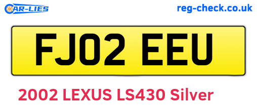 FJ02EEU are the vehicle registration plates.