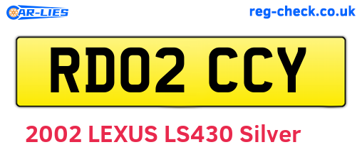 RD02CCY are the vehicle registration plates.