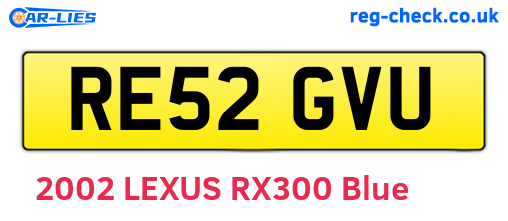 RE52GVU are the vehicle registration plates.