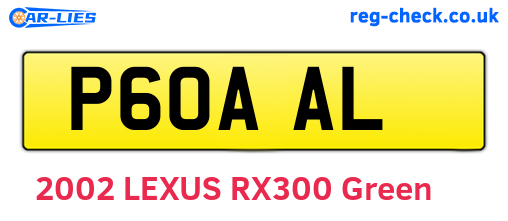 P60AAL are the vehicle registration plates.
