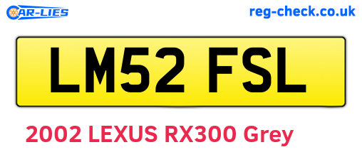 LM52FSL are the vehicle registration plates.