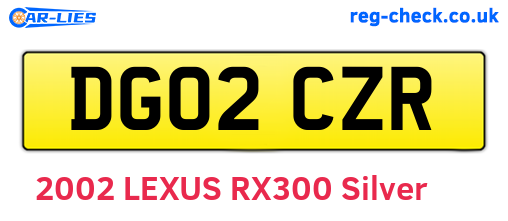 DG02CZR are the vehicle registration plates.