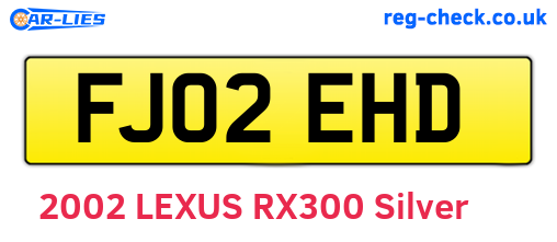 FJ02EHD are the vehicle registration plates.