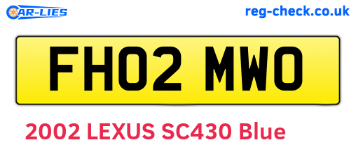 FH02MWO are the vehicle registration plates.