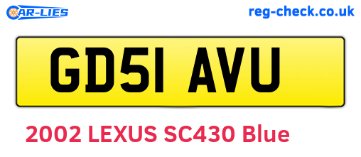 GD51AVU are the vehicle registration plates.