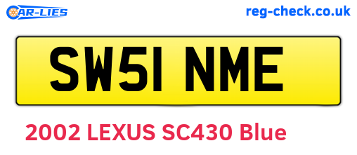 SW51NME are the vehicle registration plates.