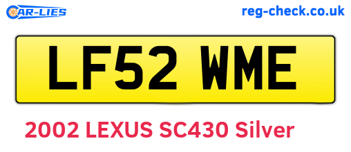 LF52WME are the vehicle registration plates.