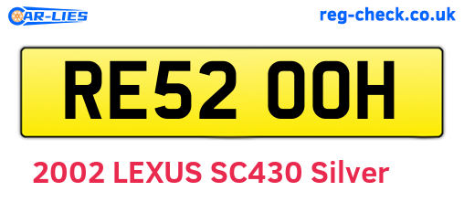 RE52OOH are the vehicle registration plates.