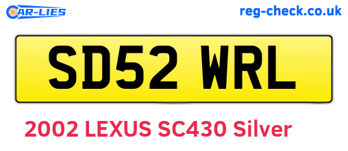 SD52WRL are the vehicle registration plates.