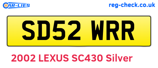 SD52WRR are the vehicle registration plates.