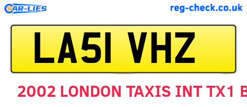 LA51VHZ are the vehicle registration plates.