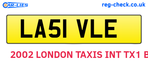 LA51VLE are the vehicle registration plates.