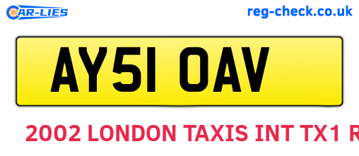 AY51OAV are the vehicle registration plates.