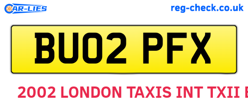BU02PFX are the vehicle registration plates.