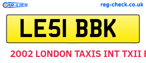 LE51BBK are the vehicle registration plates.