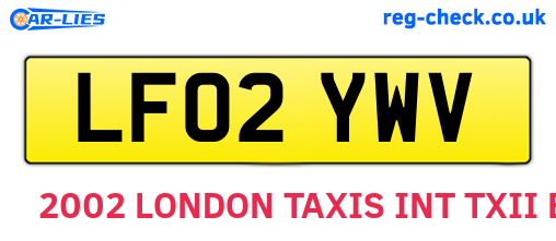 LF02YWV are the vehicle registration plates.