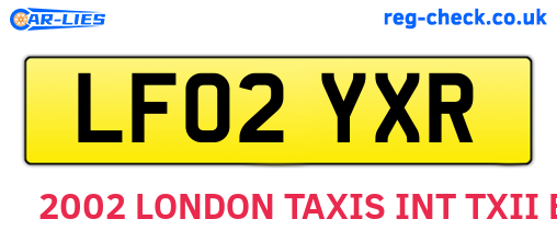 LF02YXR are the vehicle registration plates.