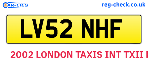 LV52NHF are the vehicle registration plates.