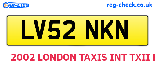 LV52NKN are the vehicle registration plates.